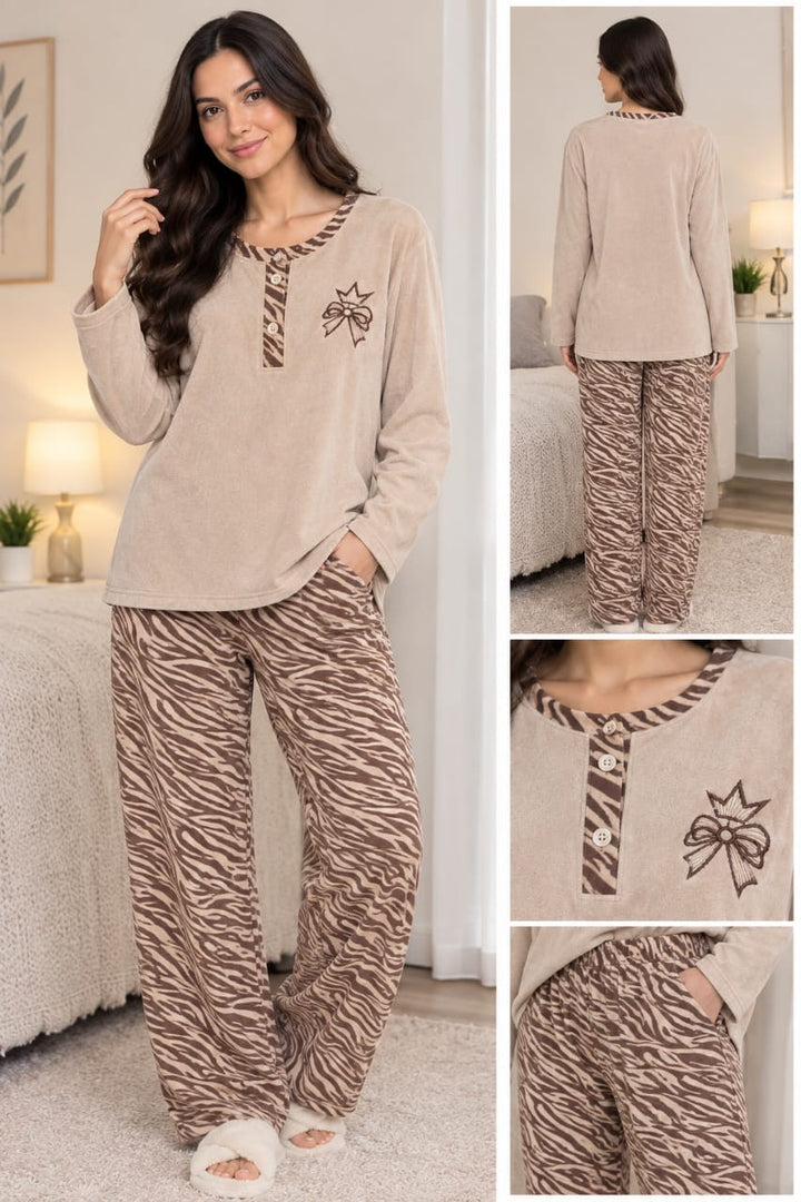Women's Long Sleeve Printed Pajama Set