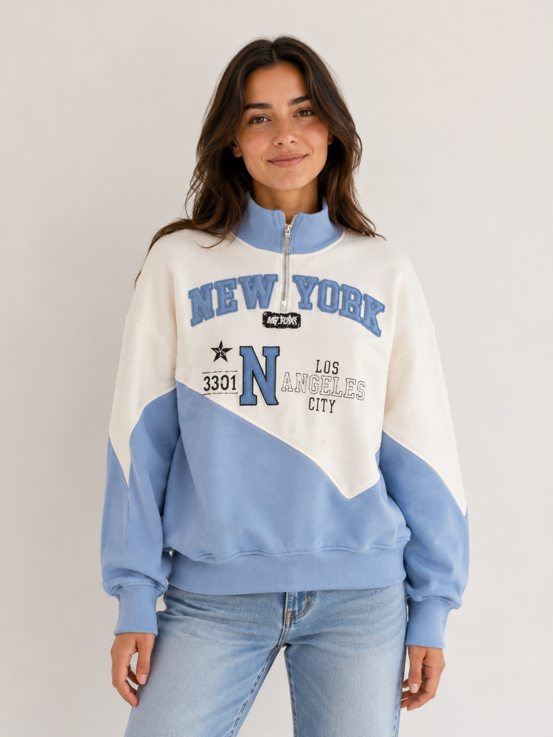 Color Block Half-Zip Sweatshirt