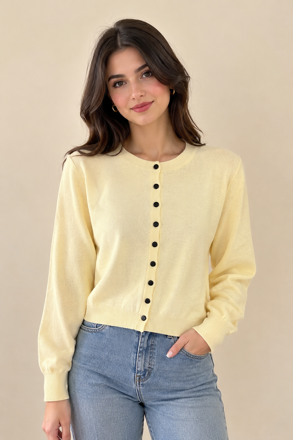 Button-Up Knit Cardigan