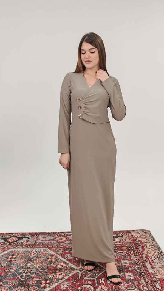Button Detail Maxi Dress