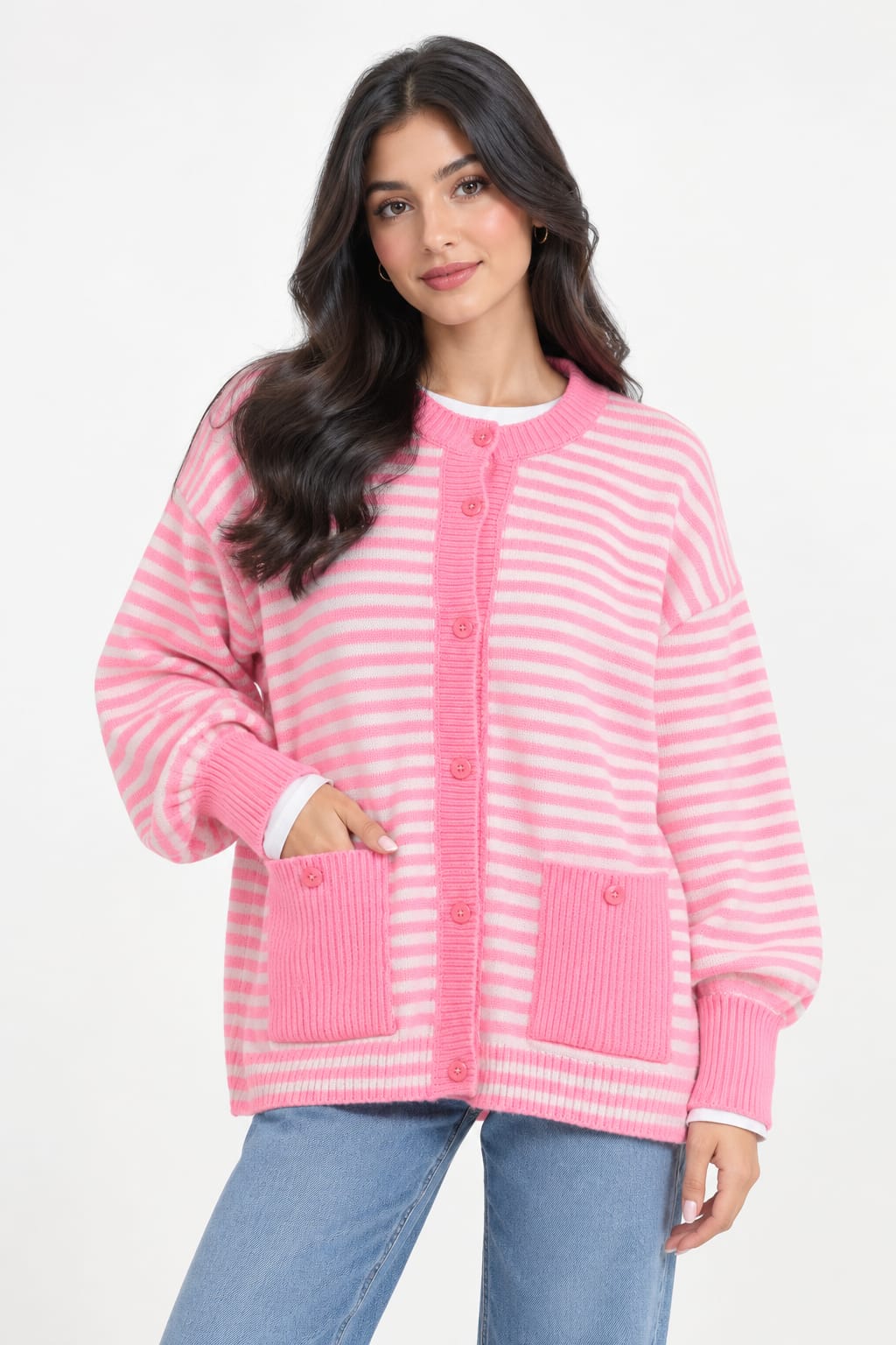 Striped Knit CardiganStriped Knit Cardigan