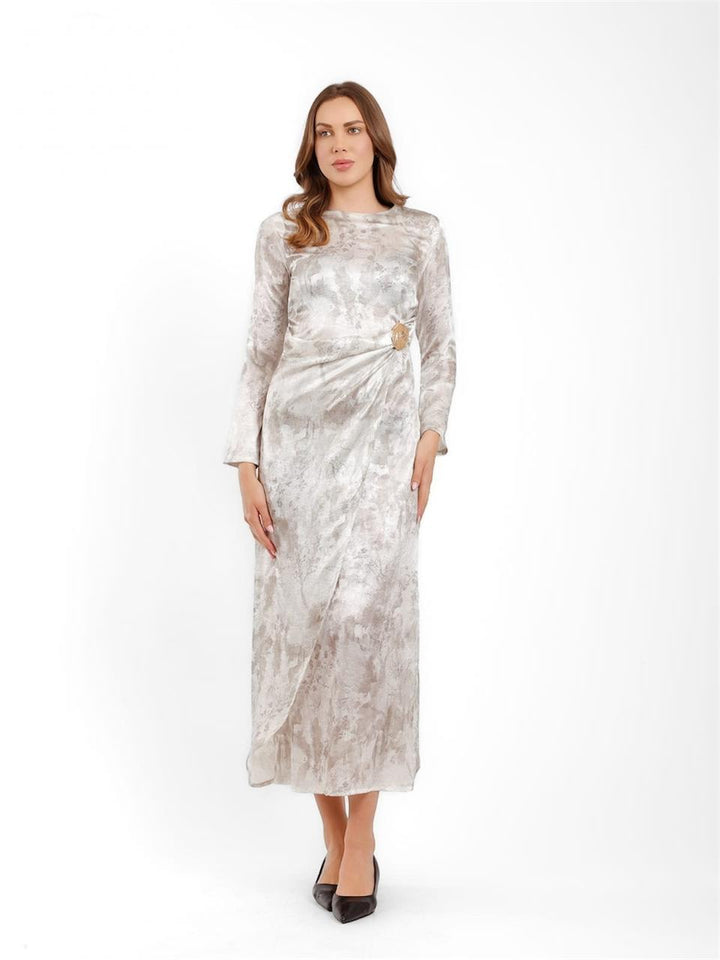 Elegant Draped Midi Dress