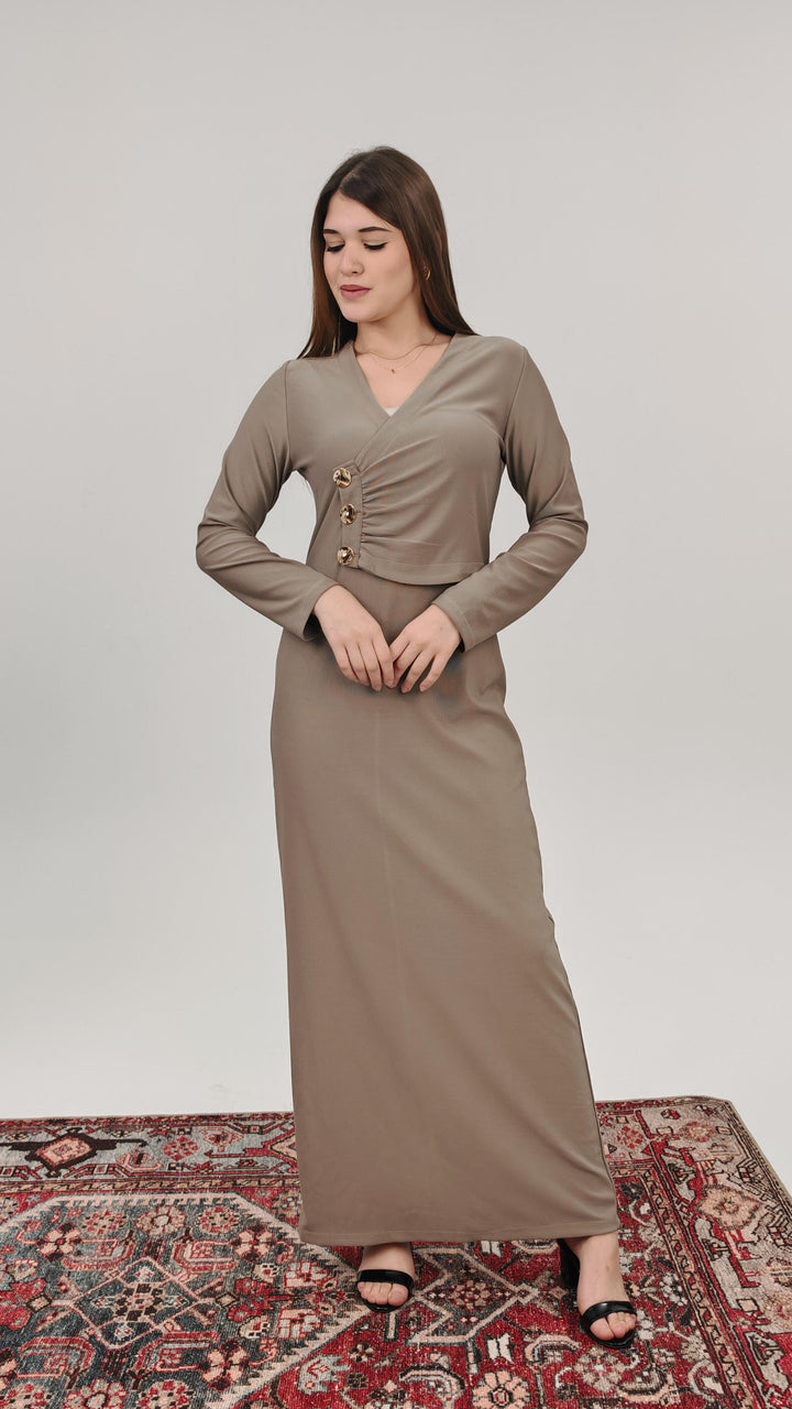 Button Detail Maxi Dress