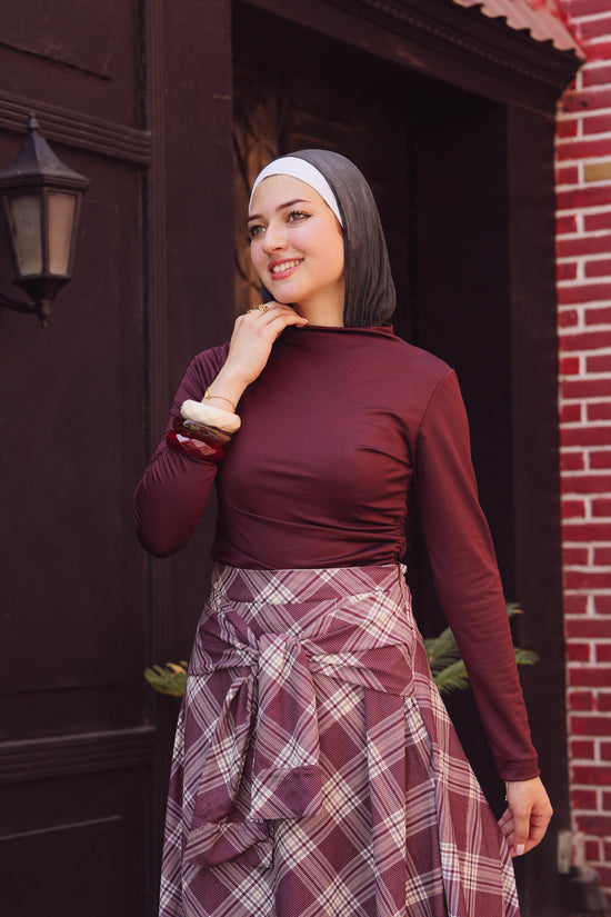 Elegant Plaid Maxi Skirt